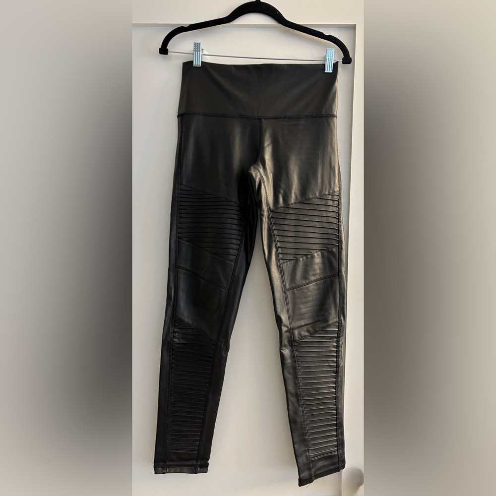 Black pleather Moto Pants